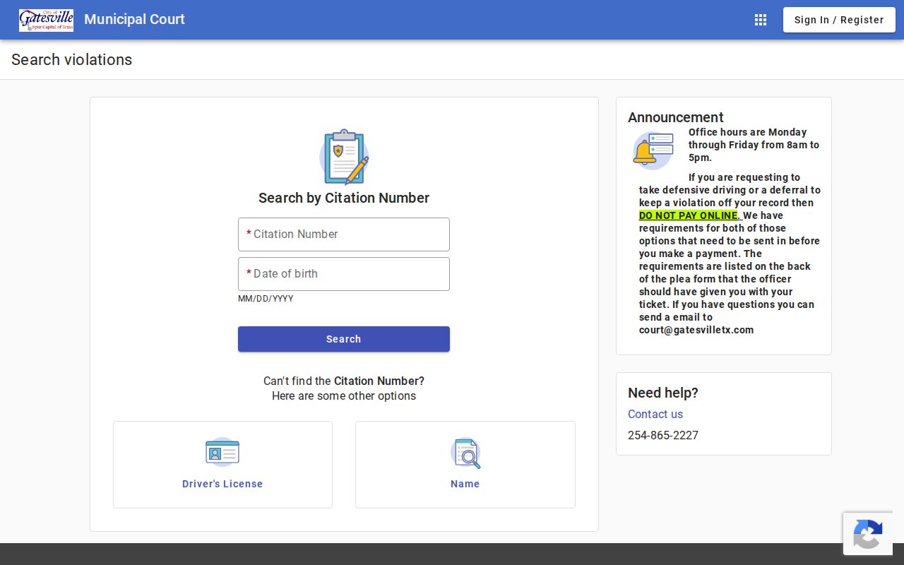 Gatesville municipal payment portal